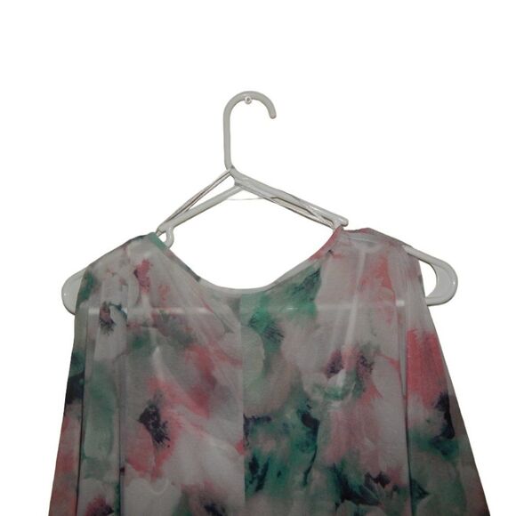JENNIFER LOPEZ women's x-small pastel floral cold shoulder flowy shirt blouse - Picture 11 of 12
